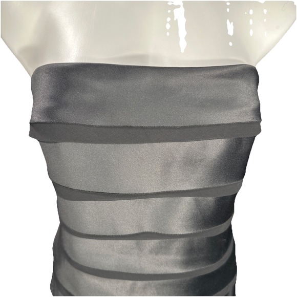 White House Black Market Size 12 Strapless Black Scalloped Sheath Dress Sexy‎ - Picture 2 of 7